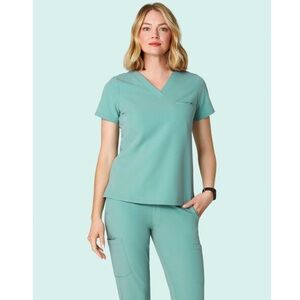 Mandala Tourmaline  1 Pocket V-Neck Scrub Top